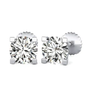 14Kt Gold Lab Grown Diamond Stud Earrings AGA Certified 0.50 Ct-10.00 Ct F VVS1 - Picture 1 of 24