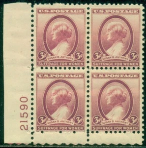 SCOTT # 784 PLATE BLOCK, SUSAN B. ANTHONY, MINT, OG, NH, GREAT PRICE! - Picture 1 of 1