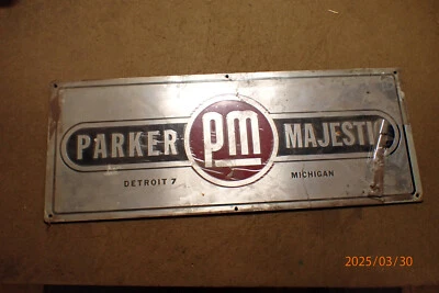 NUEVO STOCK ANTIGUO, POLVORIENTO SUCIO PARKER MAJESTUOSO MOLINILLO DE SUPERFICIE PLACA DE IDENTIFICACIÓN 18"X7" APROXR Foto 1 de 4