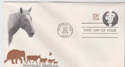 TurtlesTradingPost- Veterinary Medicine- Horse, Dog -1979 FDC #U595- Fleetwood - Image 1 of 2