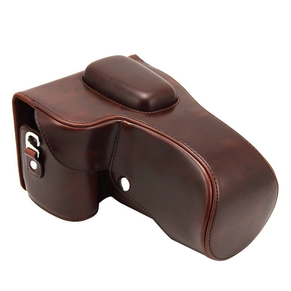 Leather Pouch Detachable Case Bag for Canon 70D 18-135mm Lens Camera Brown - Image 1 of 3