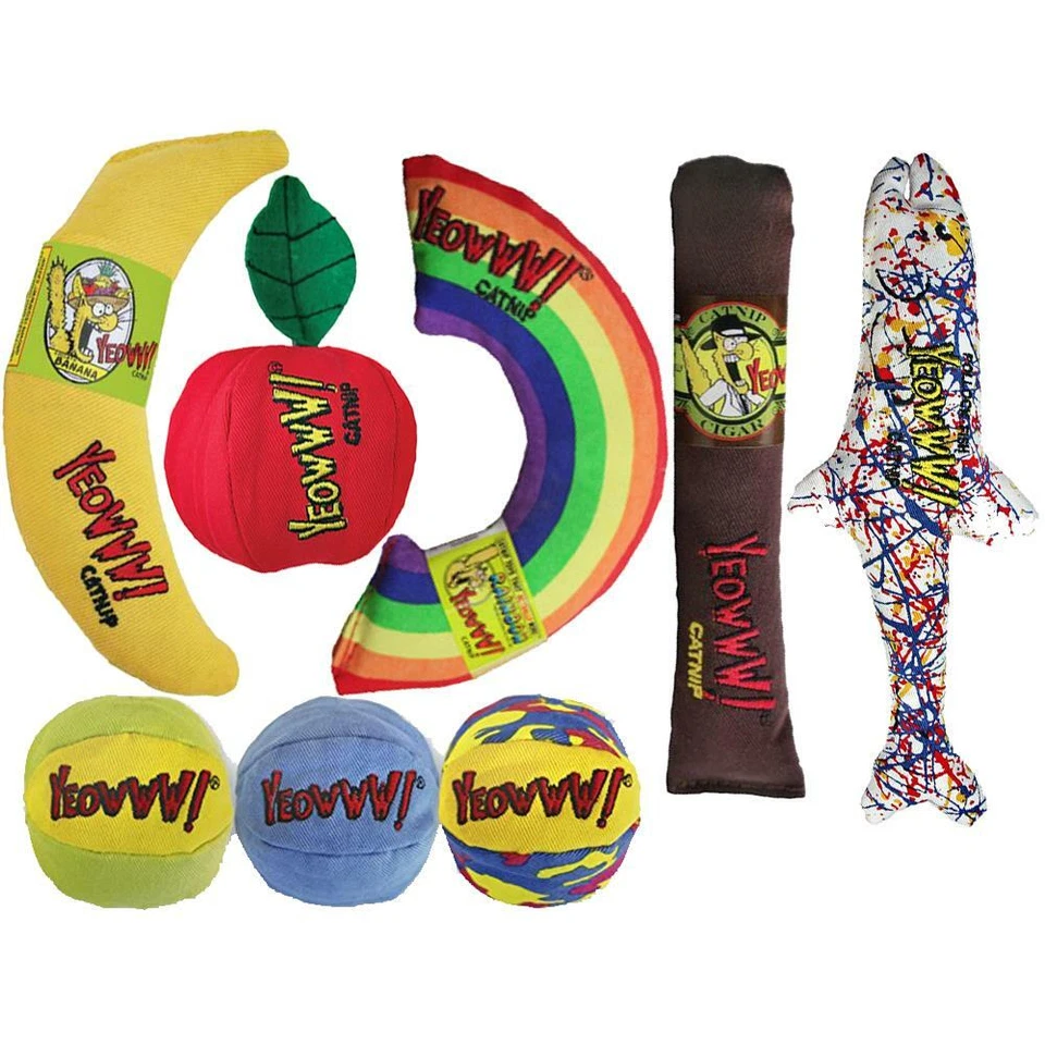 Yeowww Cat Toys 100% Organic Catnip Toy Fish Rainbow Cigar Banana Toy - Image 1 of 1