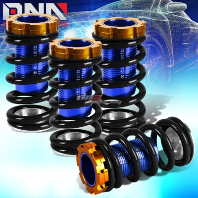 PARA 88-00 CIVIC EK EG EJ/DC 1"-4" SUSPENSIÓN ESCALA AZUL COILOVER RESORTES NEGROS Foto 1 de 4
