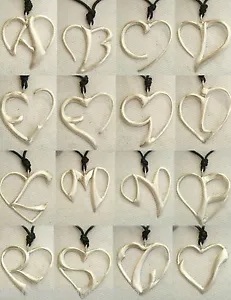 Ciondolo CUORE con INIZIALE in Argento 925 - Pendente Lettera Alfabeto Girocollo - Imagen 1 de 17