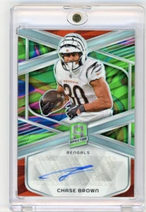 Chase Brown 2024 Panini Spectra Signatures Marble Neon /4 Cincinnati Bengals - Bild 1 von 2