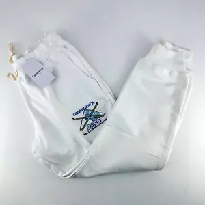 Casablanca Cotton Loopback Skiing Pant White Cotton Sweatpants Mens Large NWT - Picture 1 of 4