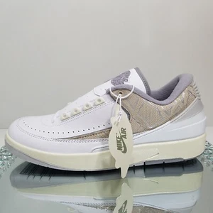 Men's 10.5 Nike Air Jordan 2 Retro Low Python White Sanddrift Cement DV9956-100 - Picture 1 of 14