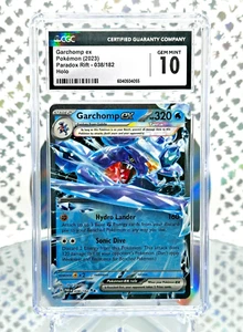 Tarjeta Pokémon CGC 10 Garchomp EX 038/182 Paradox Rift arte completo doble rara - Imagen 1 de 1