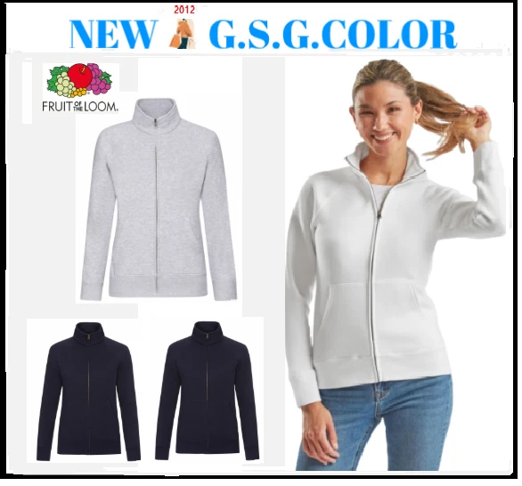 Frauen Sweatshirt mit Reißverschluss Ganze Fruit of the Loom - Bild 1 von 1