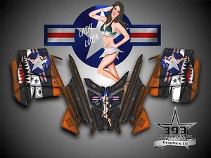 POLARIS PRO RMK - RUSH 2010-2015 Decal Wrap Graphics Aircraft Pinup Orange - Picture 1 of 1