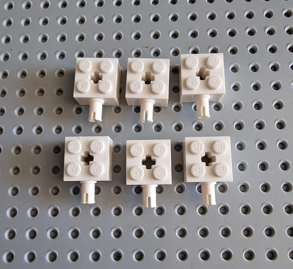 LEGO Achse stein pin loch 6 Stk Weiß 2x2 Auto City White brick 6232 A003 - Bild 1 von 1