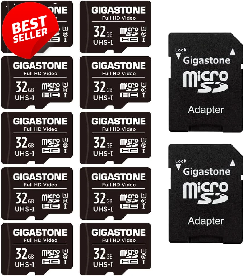 Gigastone 32GB 10-Pack Micro SD Card Full HD Video Surveillance Security Cam A