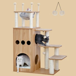 PAWZ Road Cat Tree Tower Scratching Post Scratcher Condo House Bed for Large Cat - Picture 1 of 6