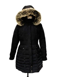 Laundry Shelli Segal Black Coat With Fox Detachable Hood Size X-Large - Picture 1 of 14