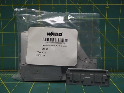 (Cantidad: 25) Accesorio de bloque de terminales de placa intermedia/extremo Wago 280-324 gris Foto 1 de 4
