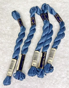 5 MINT Anchor Perle Pearl Cotton #922 Blue Embroidery Floss Vintage Skein - Picture 1 of 3