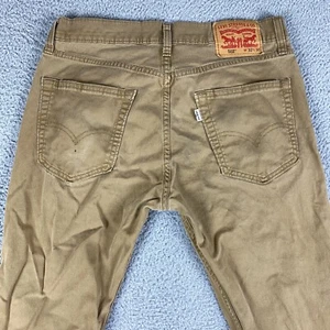 Levis Jeans Mens 32x30 Tan 502 Regular Tapered Mid Rise Dark Wash Cotton Preppy - Picture 1 of 12
