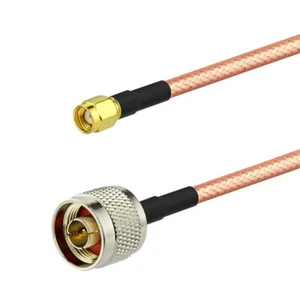N male plug to RP-SMA plug female pin Coaxial Pigtail RG400 Cable 1.5m Wireless - Picture 1 of 9