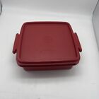 Vintage Tupperware Set 1362-17 1363-22  Red Sandwich Keeper Container with Lid