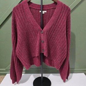 American Eagle Cropped Cardigan Button Down V Neck Sweater XS - Picture 1 of 5