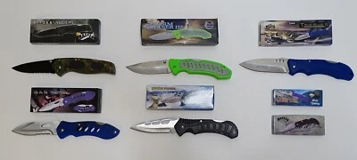 LOTE DE CUCHILLOS DE BOLSILLO CUBIERTOS ESCARCHA Y COLA BLANCA LOTE DE 7 HOJAS Foto 1 de 2