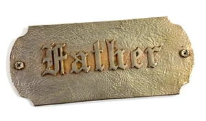 Antique FATHER casket coffin plaque plate sign funeral mortuary - Picture 1 of 7