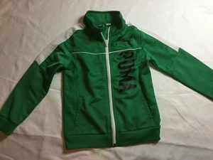 Set of 2 Puma Boys Kids Sz 5 Zip Up Track Jacket Green Red - Picture 1 of 12