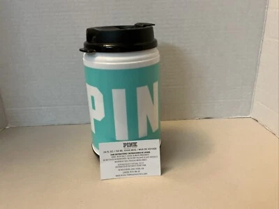 Victoria's Secret PINK Chug Mug Water Bottle Turquoise Blue Travel Thermos Jug - Image 1 of 4