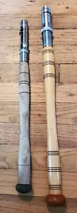 2 Vtg Fishing Rod Wood Reel Seat & Wooden Handle Fit For Parts - Bild 1 von 4