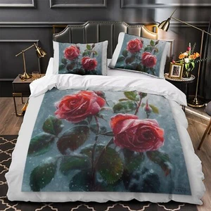 Roses Never Fade Quilt Cover Duvet Cover Bedding Set Single Size/Customizable - Picture 1 of 8