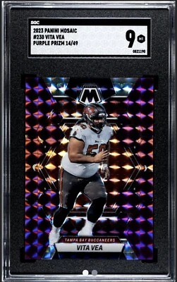 2023 Vita Vea Purple Mosaic 14/49 SGC 9 Tampa Bay Buccaneers #230 - Image 1 of 2