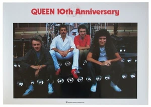 Queen 10th Anniversary official Japan promo poster by Elektra Records - Foto 1 di 1