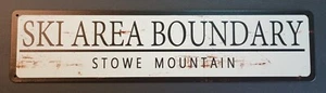 Vintage Style Metal Ski Sign Stowe Mountain Vermont Cabin Decor Rustic Door Sign - Picture 1 of 3