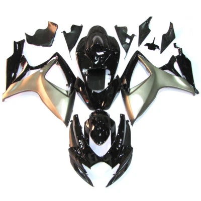 Silver Black Fairing Kit For 2006 2007 Suzuki GSXR600 GSXR750 K6 ABS Bodywork - Image 1 of 4