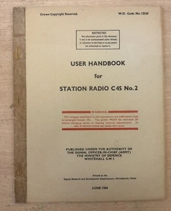 M.O.D. Station Radio C45 n°2 manuel utilisateur 1964 - Photo 1/1