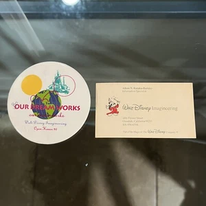 Vintage 1990 Walt Disney Imagineering Open House Pin and Business Card - Picture 1 of 6