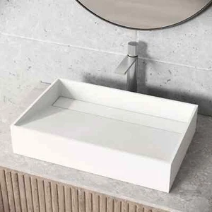 Lavandino bagno vaso rettangolare 23"x 15"x 5"Vigo Starr moderno bianco opaco - Foto 1 di 8