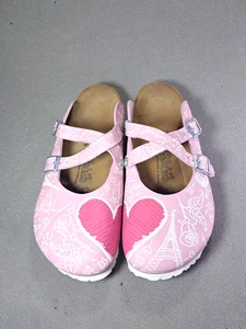 Birkenstock Birkis Dorian Clogs Birko-Flor pink Heart Size 9L - Picture 1 of 6