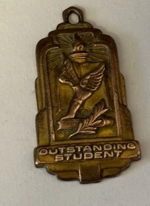 Balfour Vintage “Outstanding Student” 1.25” Tall Pendant Medal - Bild 1 von 4