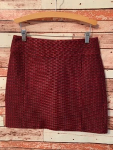 Gonna corta a matita Ann Taylor LOFT donna in tweed rosso. Taglia 6. - Foto 1 di 5