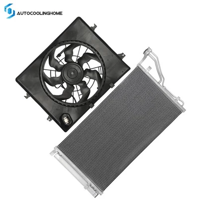 A/C Condenser & Cooling Fan Assembly Kit For 2011 2012-2013 Kia Optima 2.4L I4 - Image 1 of 4