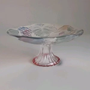 Vintage Japanese Soga Glass Cake / Sandwich Stand with Pressed Fruit Design - Picture 1 of 12