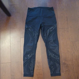 Lululemon Wunder Under High-Rise Tight 25" Lace Flux Größe 8 schwarz - Bild 1 von 8