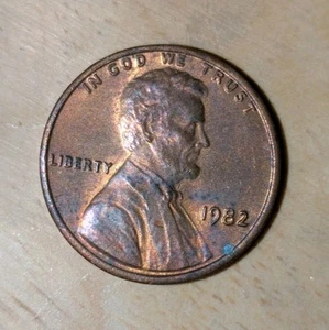 1982 1c Penny Bronze 3.1g About Uncirculated Near Mint State Transitional Coin - Picture 1 of 8