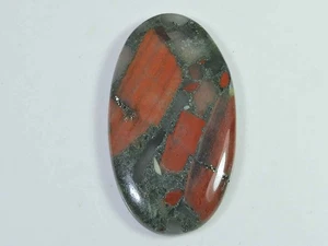 Natural Bloodstone Palm Crytsal 57Cts. Oval Cabochon Loose Gemstone 25X45MM - Picture 1 of 7