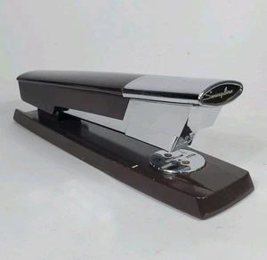 Swingline MCM "333" Stapler VTG Brown & Chrome Office Sleek Functional Decor VG - Picture 1 of 14