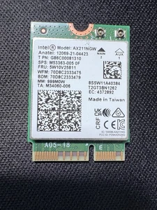 Adapter Intel AX211 WIFI 6E z trójpasmowym 2,4 | 5 | i 6 GHz AX211NGW 2,4 Gbps - Zdjęcie 1 z 2