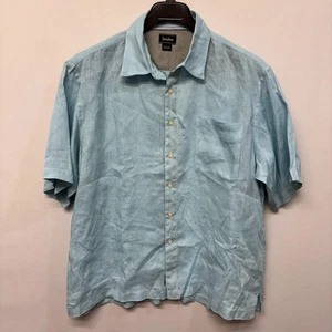 Neiman Marcus Men Short Sleeve 100% Linen Button Shirt Top Size Large D026 -27 - Picture 1 of 14