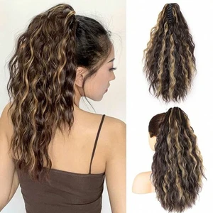 Ponytail Extension Long Wavy Curly Ponytail Pony Tail Hairpiece Daily - Picture 1 of 18