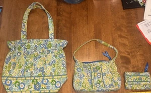 Vera Bradley Bundle 3 Deal: Tote, Shoulder Bag & Wallet ENGLISH MEADOW Pattern - Picture 1 of 7